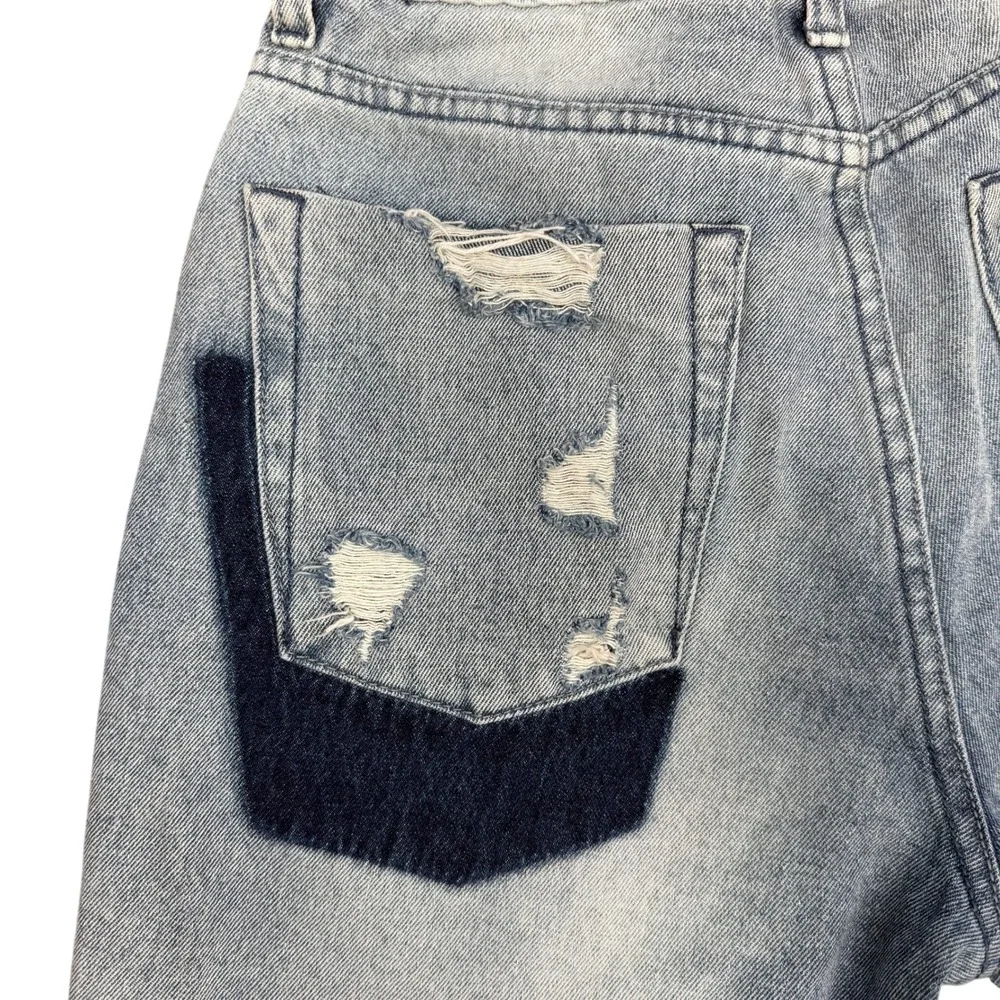 One Teaspoon Legends‎ Shorts 26 Distressed High Rise Raw Hem Jeans Mid Length